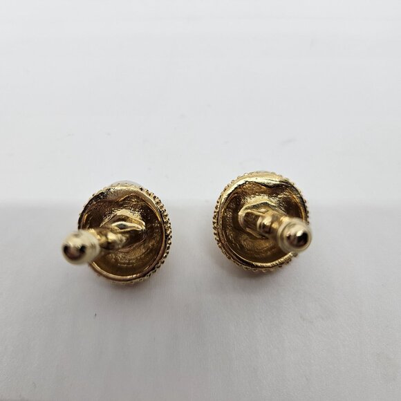 Vintage Erwin Pearl Gold Tone Pearl Cufflinks in Box - Picture 7 of 7